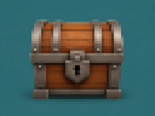 Treasure chest converted to a 64 by 48 pixel grid