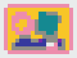 Same geometric image mapped to the Minecraft Wool palette