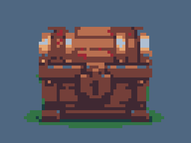 Treasure chest converted with the Endesga 16 palette at 64 columns