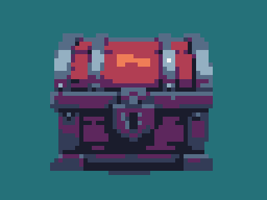 Treasure chest converted with the Sweetie 16 palette at 64 columns