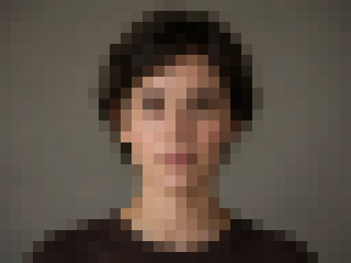 Portrait photo converted to 32 columns