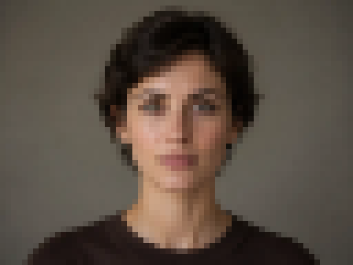 Portrait photo converted to 64 columns